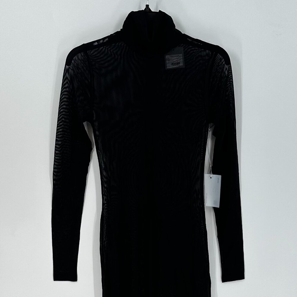 Women's Viavia Black Sheer Mesh Maxi Dress S